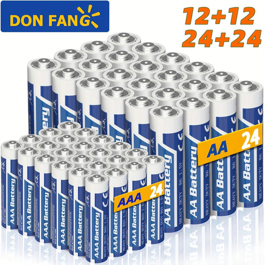 48-Pack: AA + AAA Carbon Battery Combo – 1.5V, Non-Rechargeable