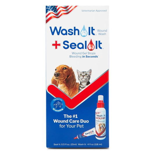 Wash It Pet Wound Wash and Seal It Pet Wound Gel Combination Pack