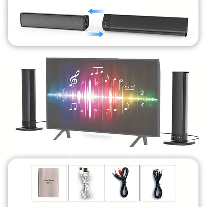 Wireless Soundbar for TV – 2-in-1 Detachable Bluetooth Speaker