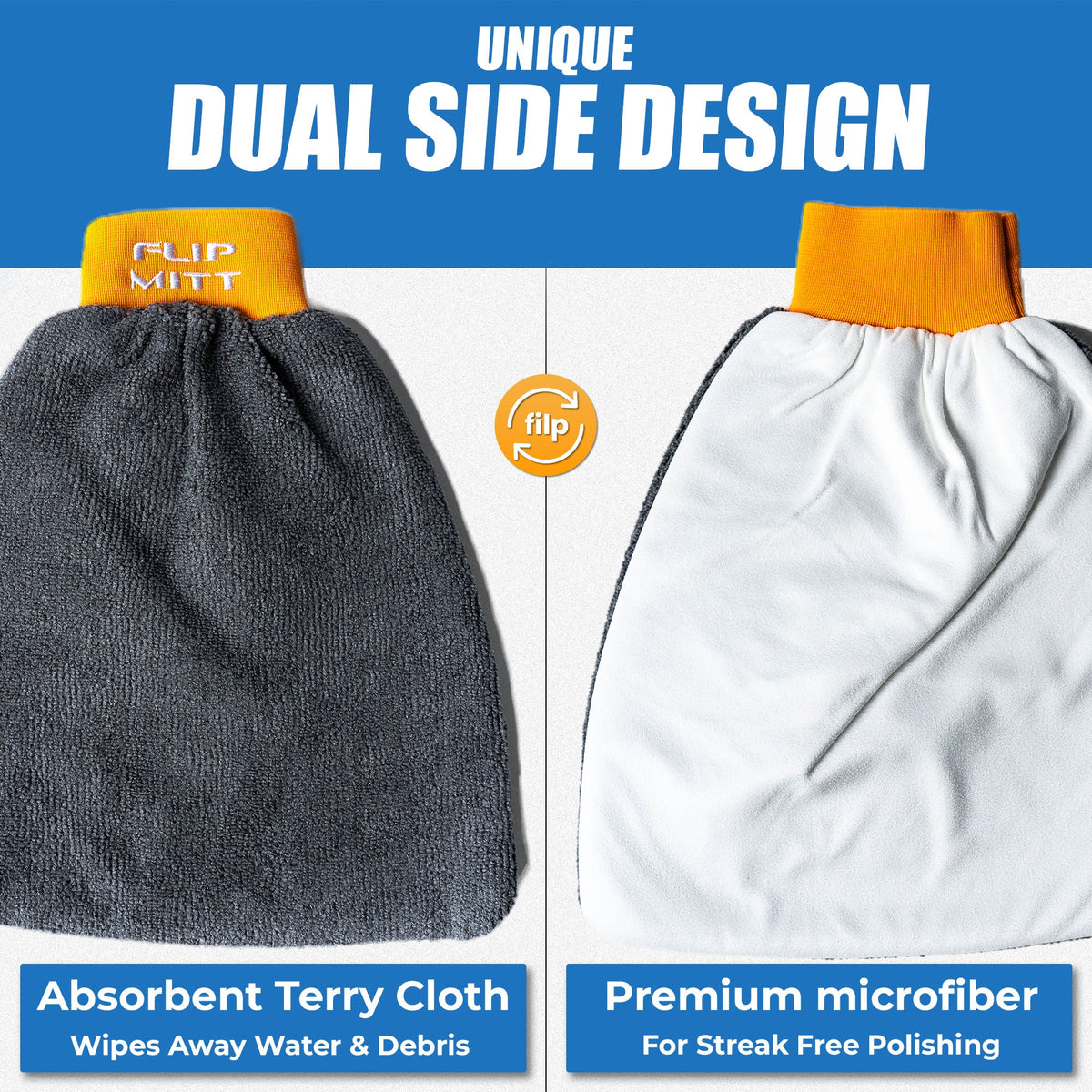 Flipper 2-in-1 Microfiber Aquarium Cleaning Mitt 1 Pack