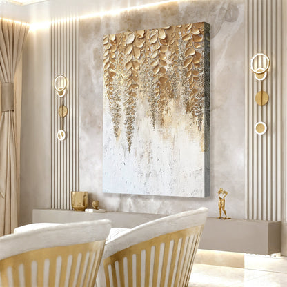 Golden Wisteria Wall Art