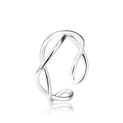 Hot 925 Sterling Silver Ring AAA Zircon Adjustable Simplicity Fashion Exquisite Women Jewelry Accessories Wedding Party Gift
