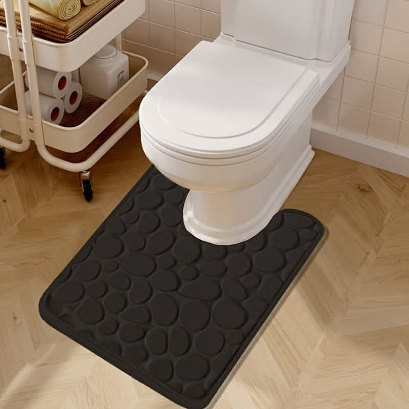 Ultra-Soft Memory Foam Bath Mat – Non-Slip, Absorbent (Gray Hexagon)